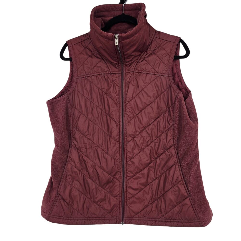 Columbia Maroon Mix It Around Full Zip Lightweight Quilted Puffer Vest Size XL